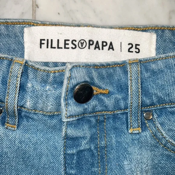 Filles A Papa denim micro shorts set jeans 25 XS - Picture 4 of 6